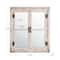 Glitzhome® 31.5" Washed White Wooden Farmhouse Square Windowpane Wall Mirror